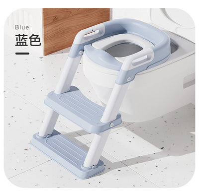 Baby Toddler Kids Boy Girl Standard Potty Training Seat with Ladder Toilet Seat with Step Stools Non-Slip Potty Chair with Splash Guard and Handles - Little Kooma