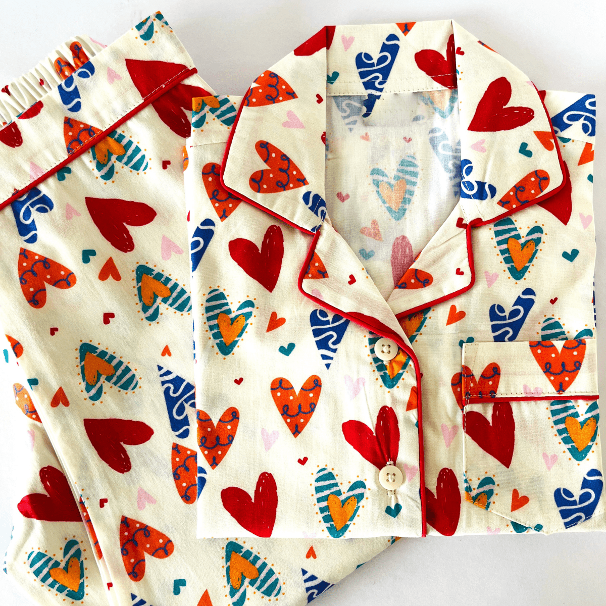 Colorful Hearts Pyjamas - Little Kooma