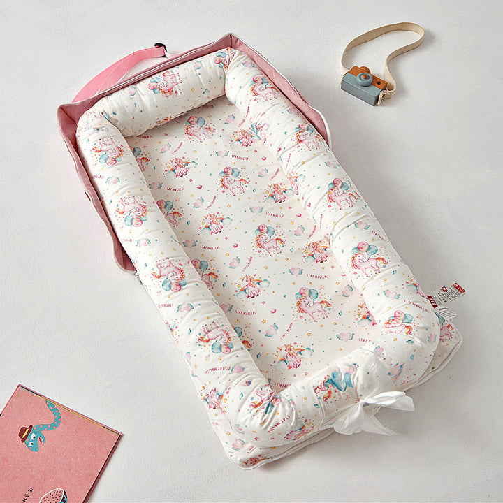 Baby Portable Foldable Cot Travel Bed Newborn Safety Bed Sleep By Your Side Baby Nest Lounger - Little Kooma