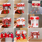 Singapore Souvenir Gift Chinese New Year CNY Red Kids Girl's Crystal Beads Head Clips Hair Accessories - Little Kooma