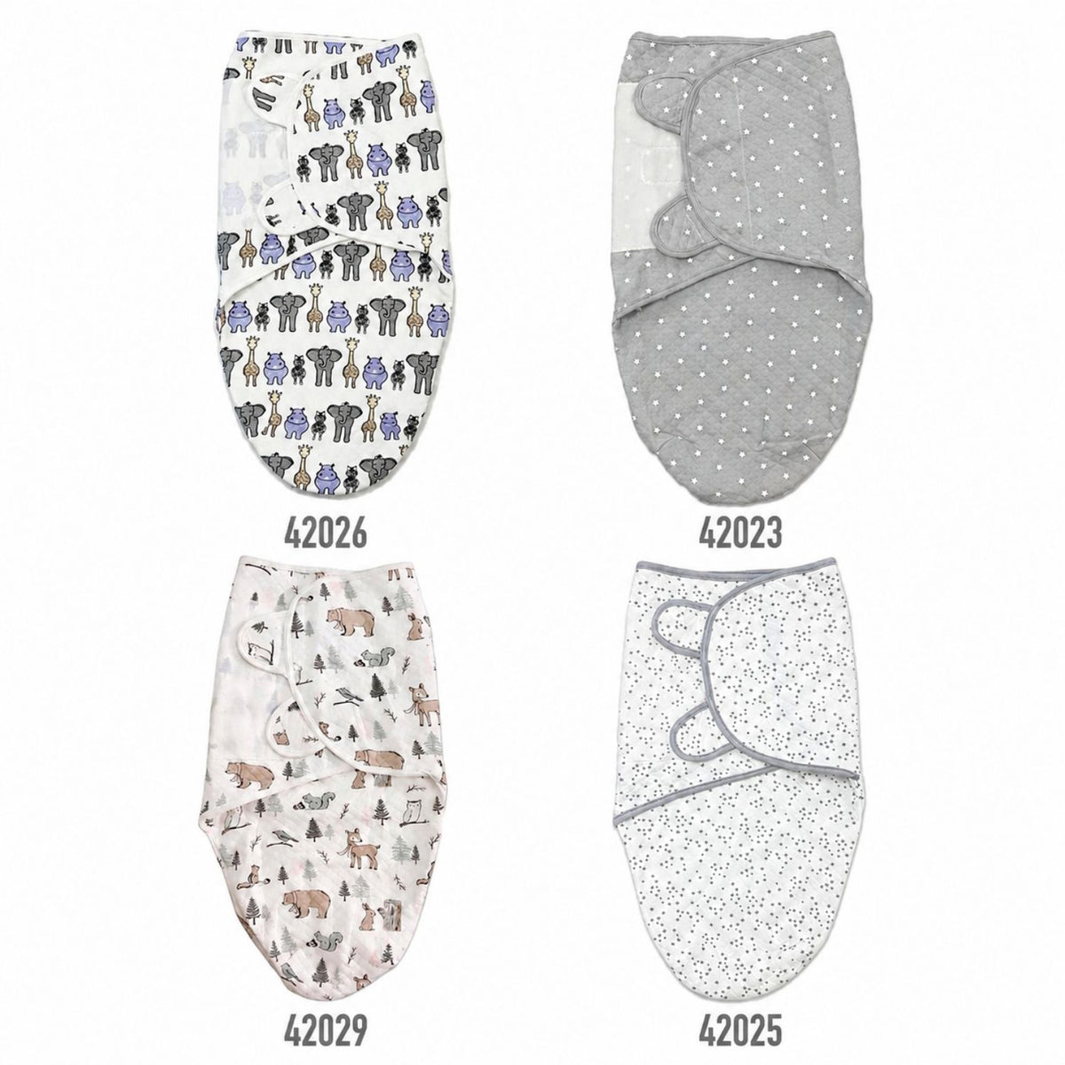 Baby Quilted Swaddle Wrap Magic Tape 0-3 months 2pc Set 42023/42024