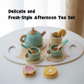 Wooden Tea Party Set Pretend Play Kitchen Accessories Montessori Wooden Toys for Toddler Girls 3 Years + - Little Kooma