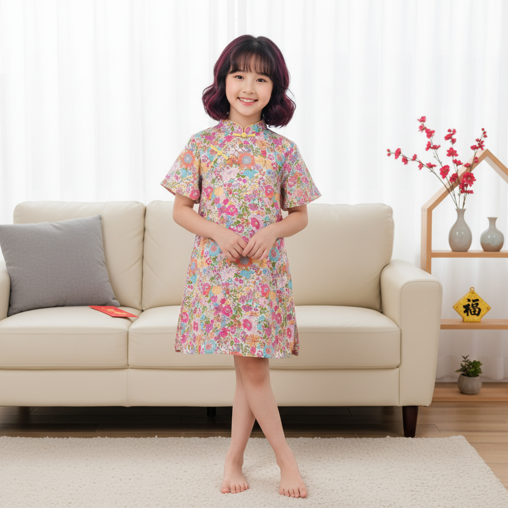 Singapore Souvenir Gift Floral Baby Kids Girl Cheongsam Dress 0854