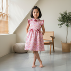 Singapore Souvenir Gift Purple w Flowers Baby Kids Girl Cheongsam Dress 0849