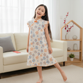 Singapore Souvenir Gift Blue Flowers Baby Kids Girl Cheongsam Dress 0848 - Little Kooma