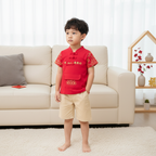 Singapore Souvenir Gift Baby Kids Boys Cheongsam Set Leave Ang Bao Here Top n Shorts CNY Chinese New Year Outfit