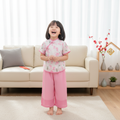 Singapore Souvenir Gift Lotus Flowers Baby Kids Girl Cheongsam Top n Pants Set 0847 - Little Kooma