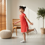 Singapore Souvenir Gift Blessing and Joy Family Set with Lucky Fu Characters Baby Kids Girl Cheongsam Dress 0830