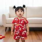 Ready Stock CNY Carp Dragon Leap Baby Boy Cheongsam Romper Singapore Outfit