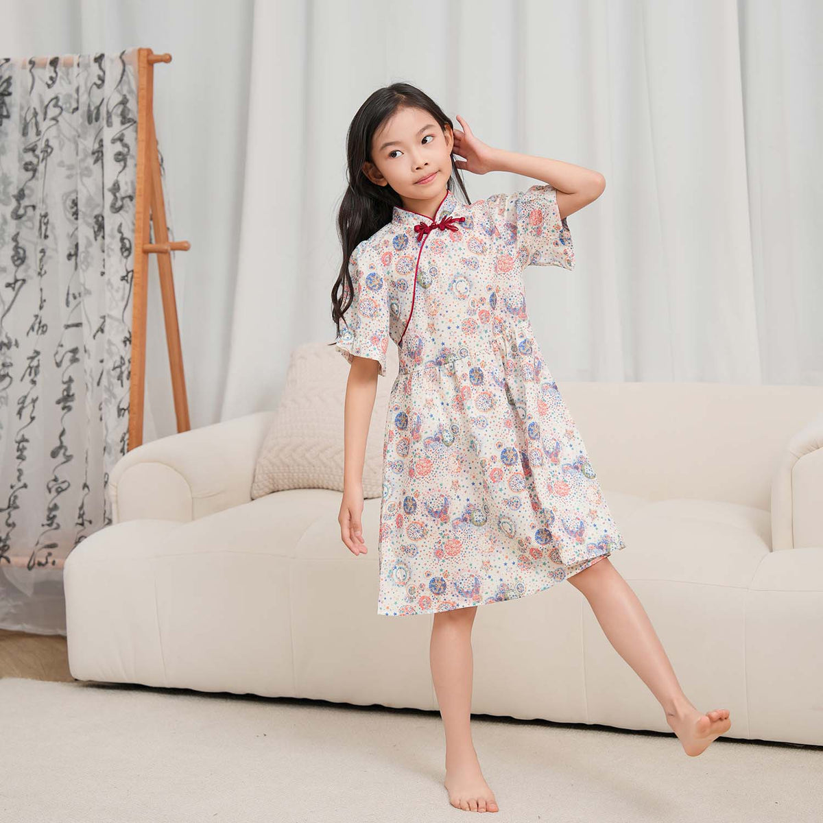 Singapore Souvenir Gift Star n Moon Baby Kids Girl Cheongsam Dress 0852 - Little Kooma
