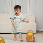 Singapore Souvenir Gift Chinese Garden Landscape Bridge Rockery Pavilion Baby Boy Cheongsam Romper 0839 - Little Kooma