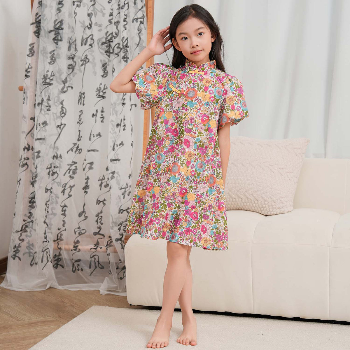 Singapore Souvenir Gift Floral Baby Kids Girl Cheongsam Dress 0854 - Little Kooma