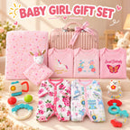New Born Baby Girl Unicorn LED Light Layette Plush Blanket Romper Sleepsuit Suitcase Mummy Makeup Box Gift Hamper Gift Box Set