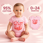 Little Kooma pink apple baby bodysuit cover
