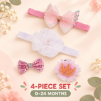 Enhanced review draft: BEBE Comfort four-piece baby headwraps and hair clips set for ages 0 to 24 months