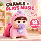 Little Kooma pink Crawl With Me musical baby doll toy enhanced cover