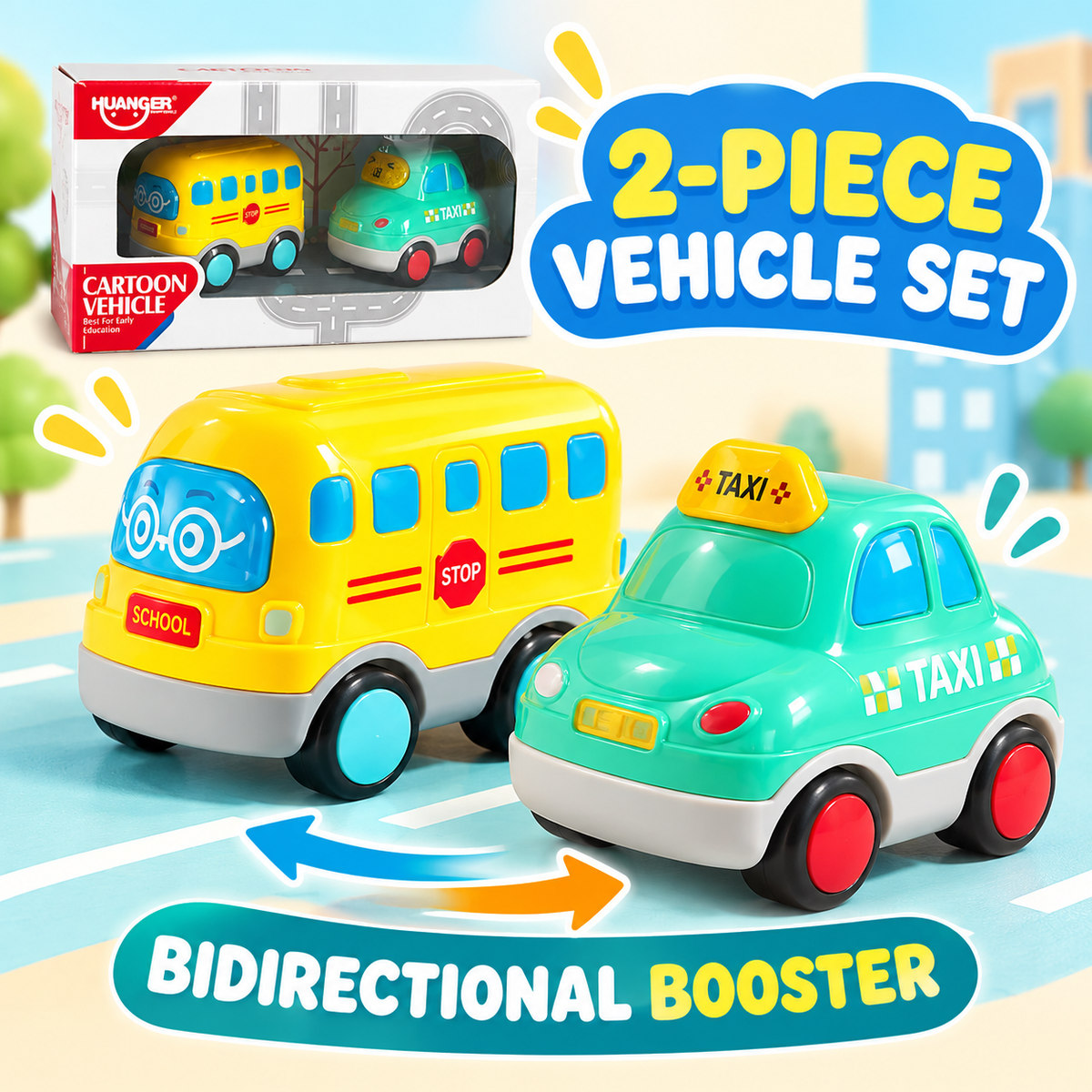 Little Kooma Huanger taxi and bus two-piece vehicle set cover