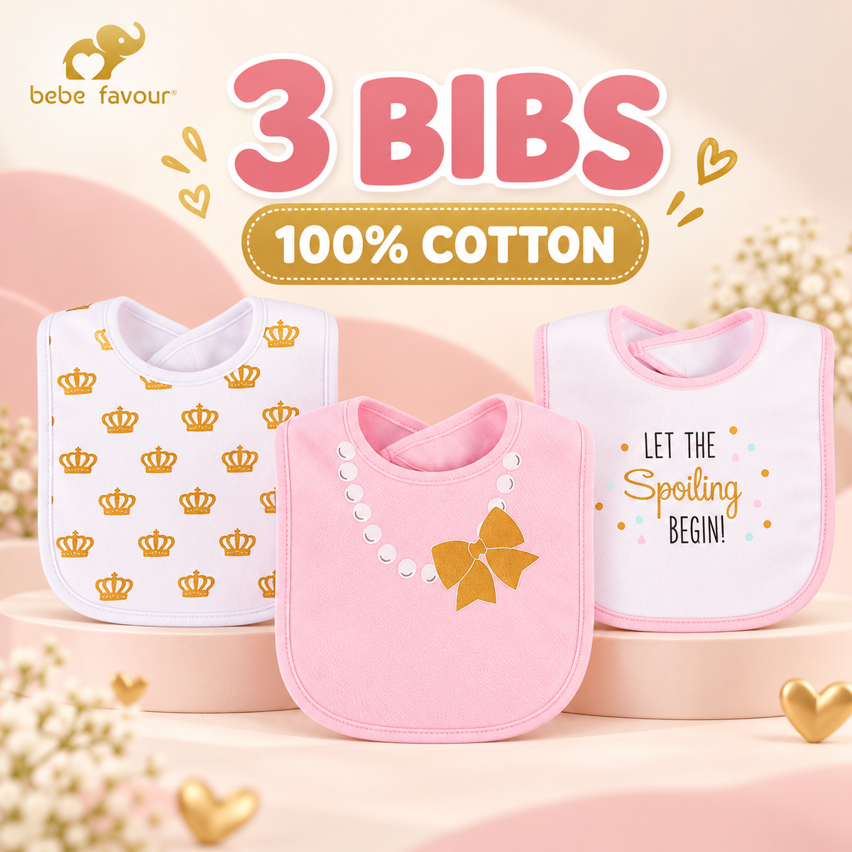 Enhanced draft cover for Hudson Baby three-piece cotton bib set BP41436