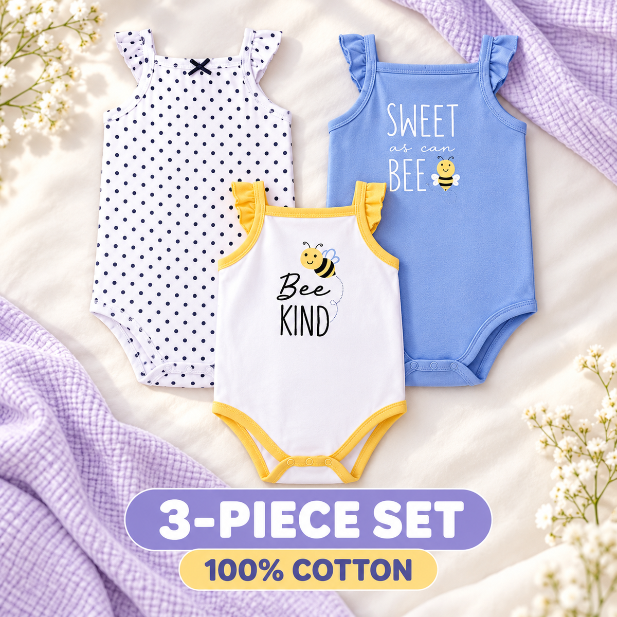 Hudson Baby 12874 three-piece cotton bodysuit set enhanced cover draft for review