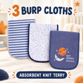 Little Kooma Hudson Baby three-piece absorbent knit terry burp cloth set 00547 cover