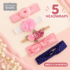Hudson Baby five-piece pink and navy headwrap set 13236 enhanced cover