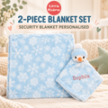 Enhanced review draft: personalised snowman plush blanket and security blanket two-piece set