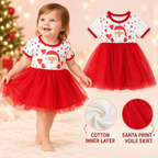 Little Kooma Santa print Christmas dress cover