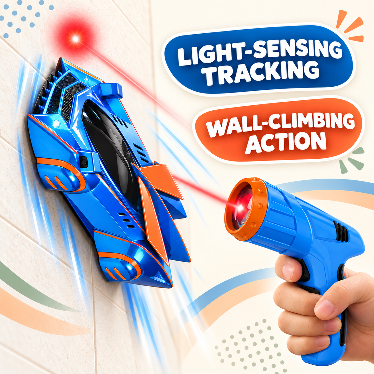 Little Kooma blue light-sensing tracking wall-climbing car and pointer cover