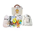 New Born Baby Boy LED Light Layette Plush Blanket Lion Suitcase Mummy Makeup Box Gift Hamper Gift Box Set