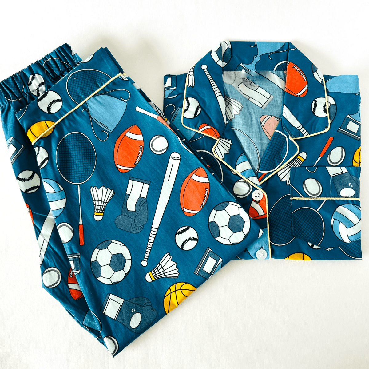 Playful Football Kids Pyjamas - Little Kooma