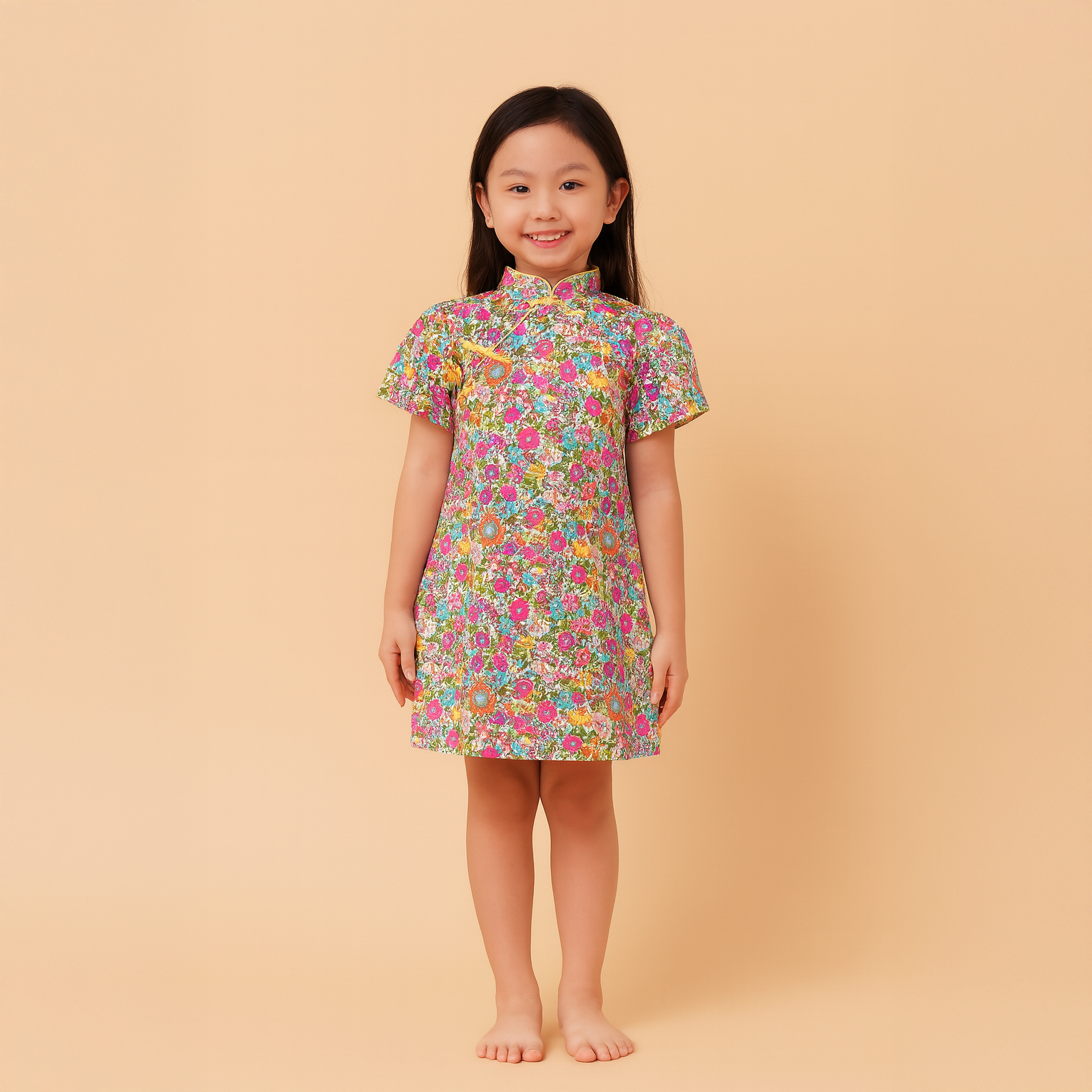 Singapore Souvenir Gift Floral Baby Kids Girl Cheongsam Dress 0854