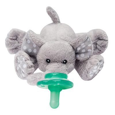 Nookums Paci-Plushies Buddies - Elephant Pacifier Holder - Plush Toy Includes Detachable Pacifier - Little Kooma