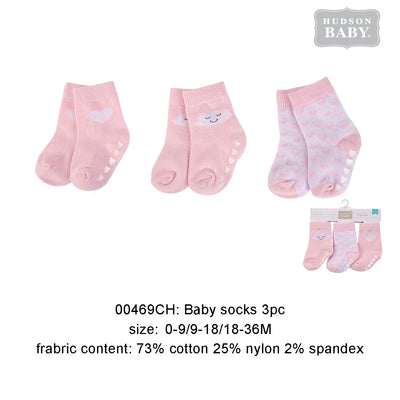 Hudson Baby Socks 3 Pairs Pack Anti-slip - Little Kooma