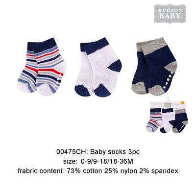 Hudson Baby Socks 3 Pairs Pack Anti-slip - Little Kooma