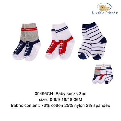 Hudson Baby Socks 3 Pairs Pack Anti-slip - Little Kooma