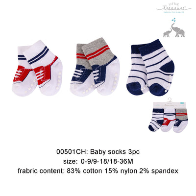 Luvable Friends Socks 3 Pairs Pack Anti-slip - Little Kooma