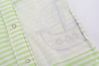Baby Boy Sleeveless Green Stripe Romper w Embroidered Boat - Little Kooma