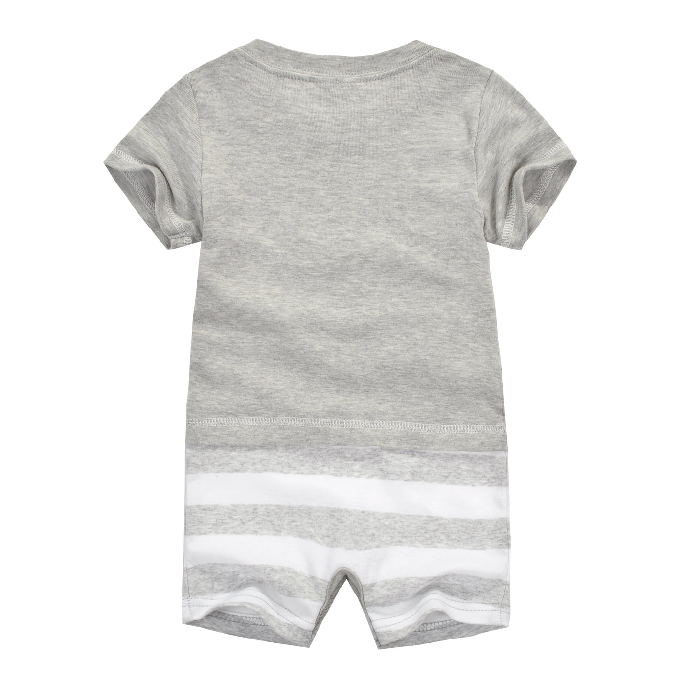 Baby Boy Grey Romper w Embroidered Cow - Little Kooma