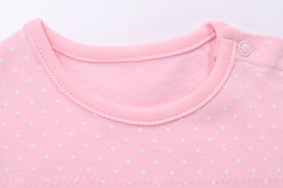 Baby Girl Romper Pink w Embroidered Rabbits - Little Kooma