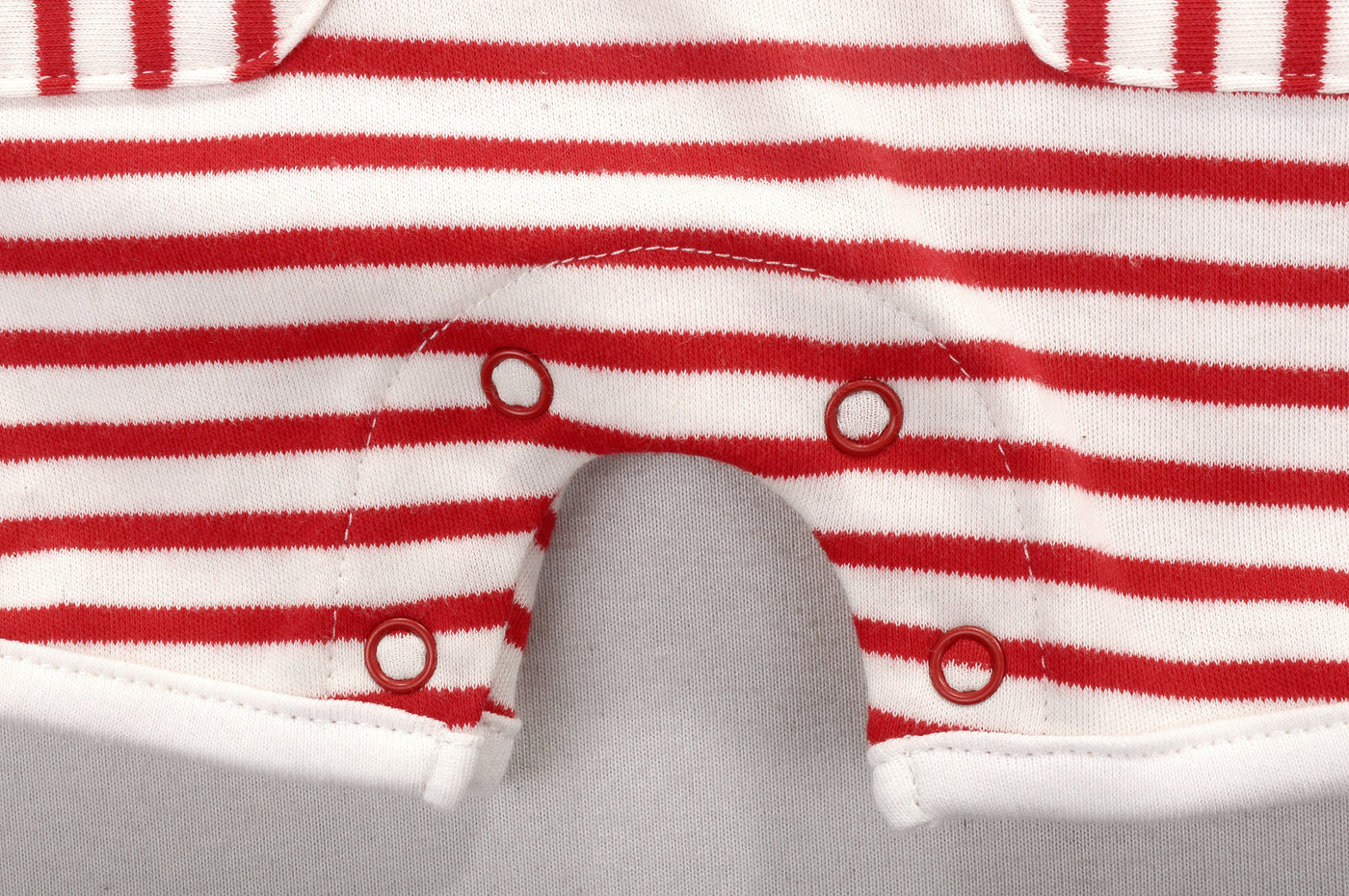 Baby Boy Sleeveless Red Stripe Romper w Embroidered Pelican Fish n Double Front Pockets - Little Kooma