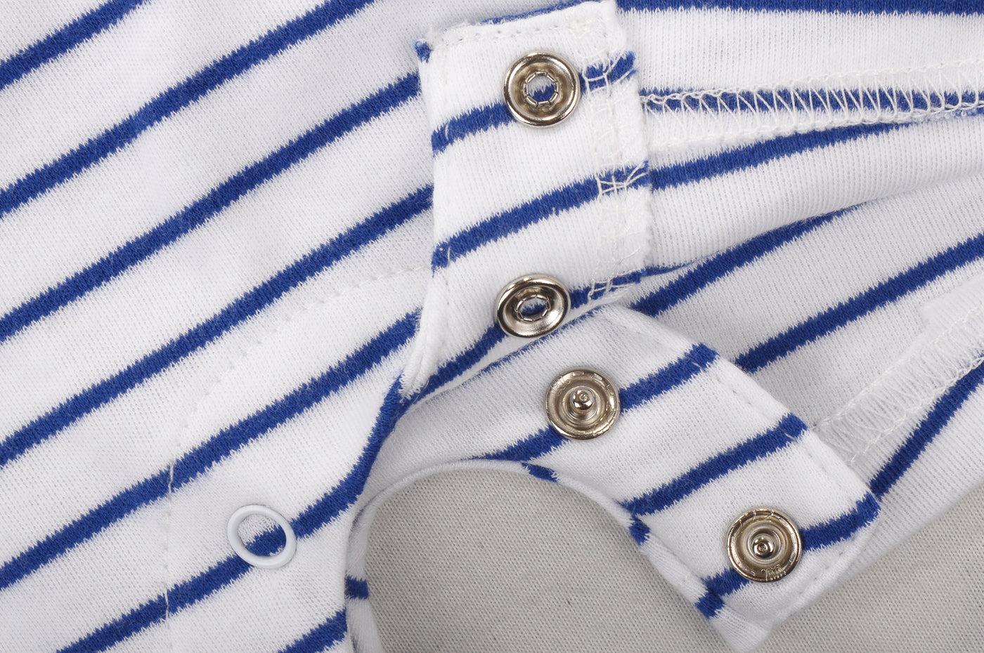 Baby Boy Sleeveless Blue Stripe Romper w Embroidered Boat n Front Pocket - Little Kooma