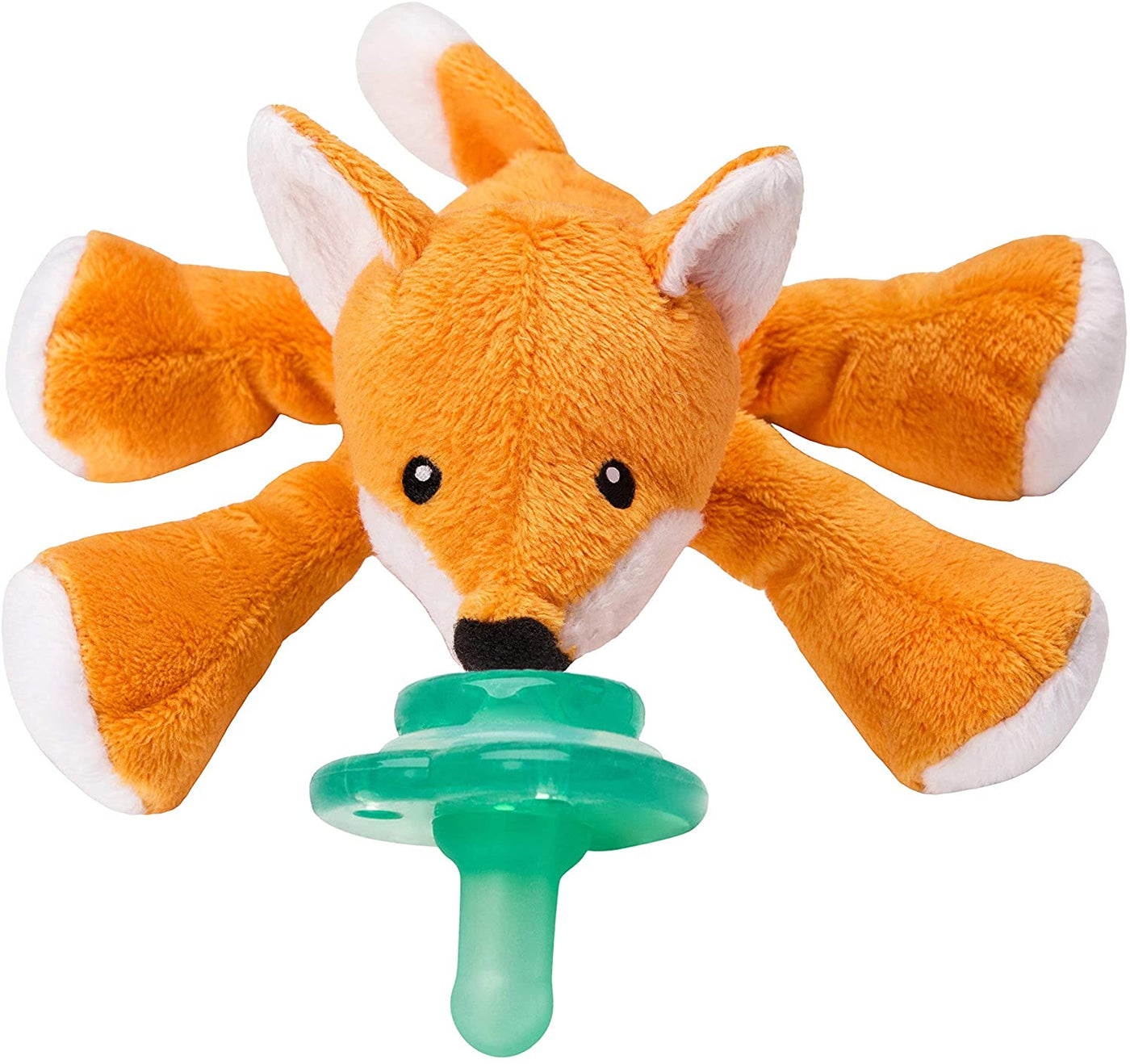 Nookums Paci-Plushies Shakies - Fox Pacifier Holder - Plush Toy Includes Detachable Pacifier - Little Kooma