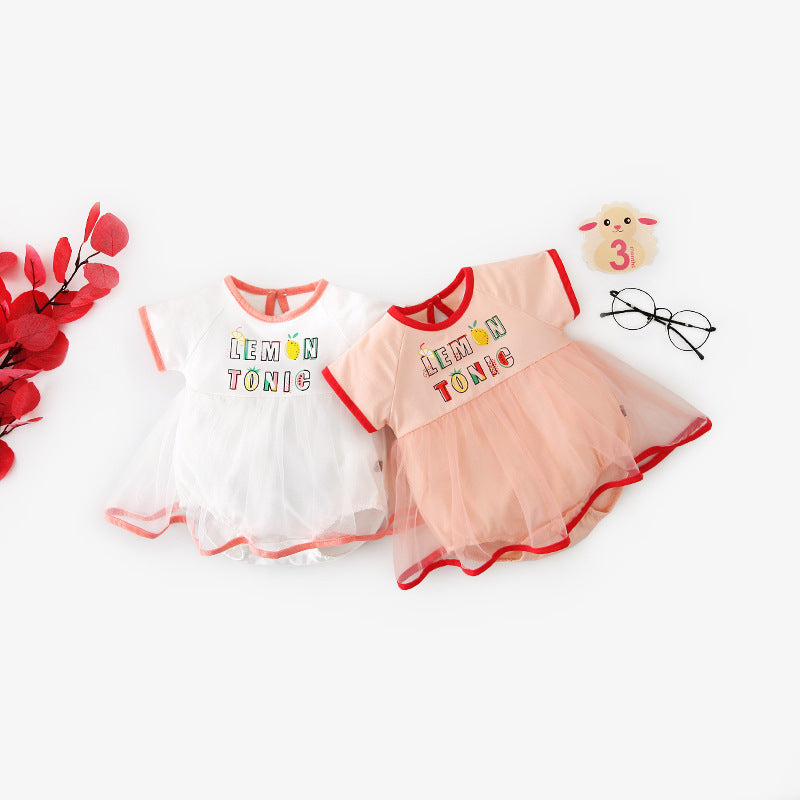 Baby Girl Lemon Tonic Bodysuit Dress Voile Skirt - Little Kooma