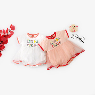 Baby Girl Lemon Tonic Bodysuit Dress Voile Skirt - Little Kooma