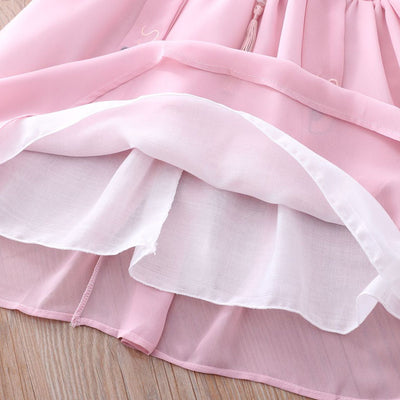 [KG19] Kids Girls Pink Fan Cheongsam Dress CNY Chinese New Year Outfit - Little Kooma