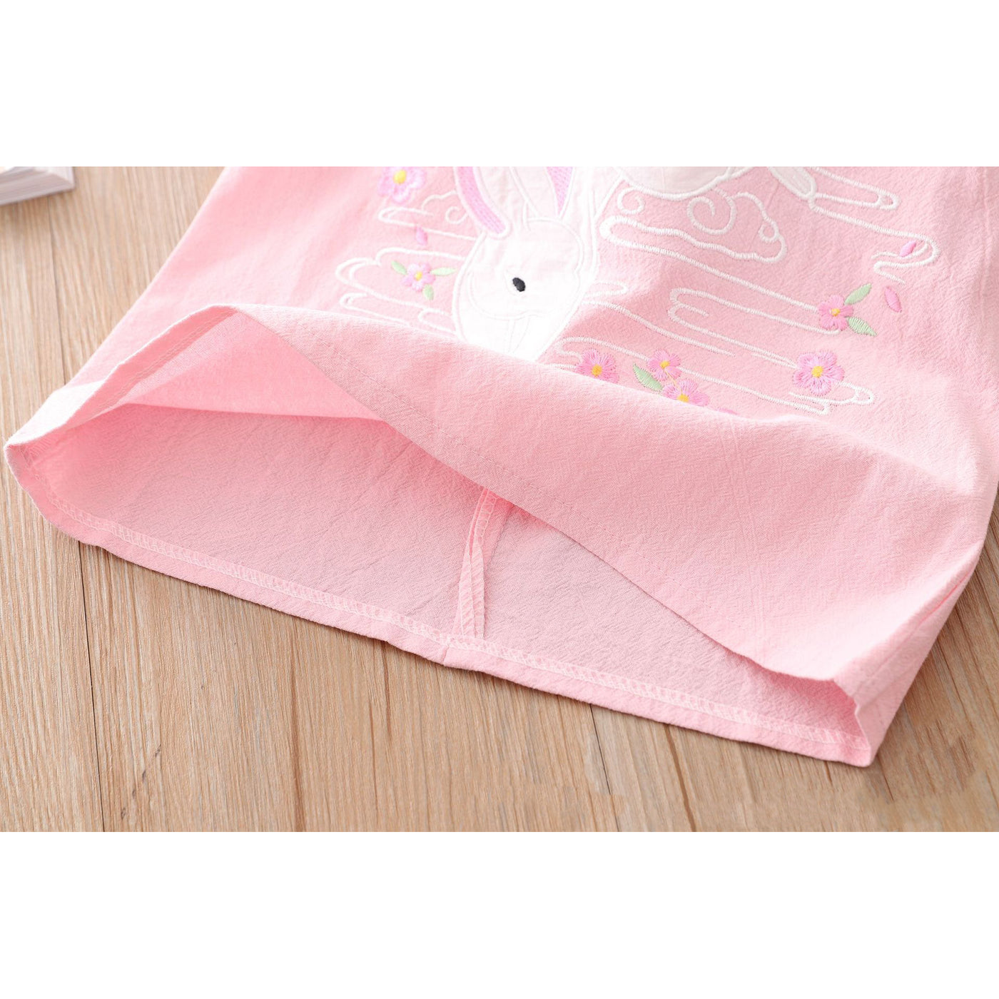 [KG08] Kids Girls Cheongsam Set Top n Skirt Embroidered Bunny CNY Chinese New Year Outfit - Little Kooma
