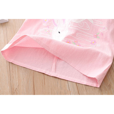 [KG08] Kids Girls Cheongsam Set Top n Skirt Embroidered Bunny CNY Chinese New Year Outfit - Little Kooma