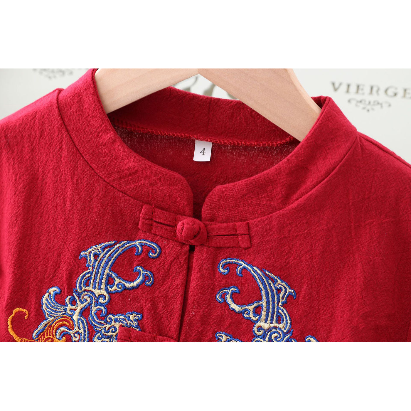 [KB03] Kids Boys Cheongsam Set Top n Shorts Blue Embroidered Dragons CNY Chinese New Year Outfit - Little Kooma