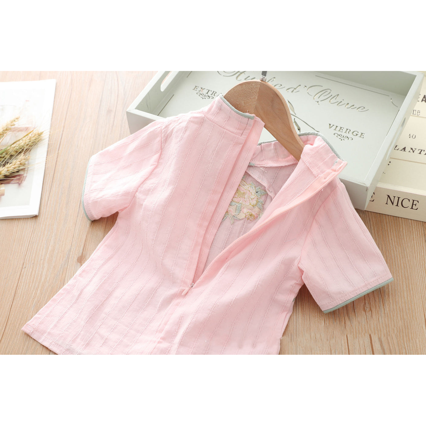 [KG16] Kids Girls Cheongsam 2 Piece Set Top n Voile Shorts CNY Chinese New Year Outfit - Little Kooma