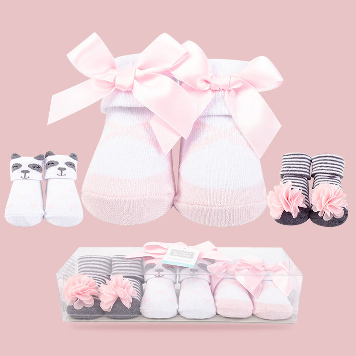Baby Girl Newborn Baby 3 Pairs Socks Set 58258 - 0528 - Little Kooma